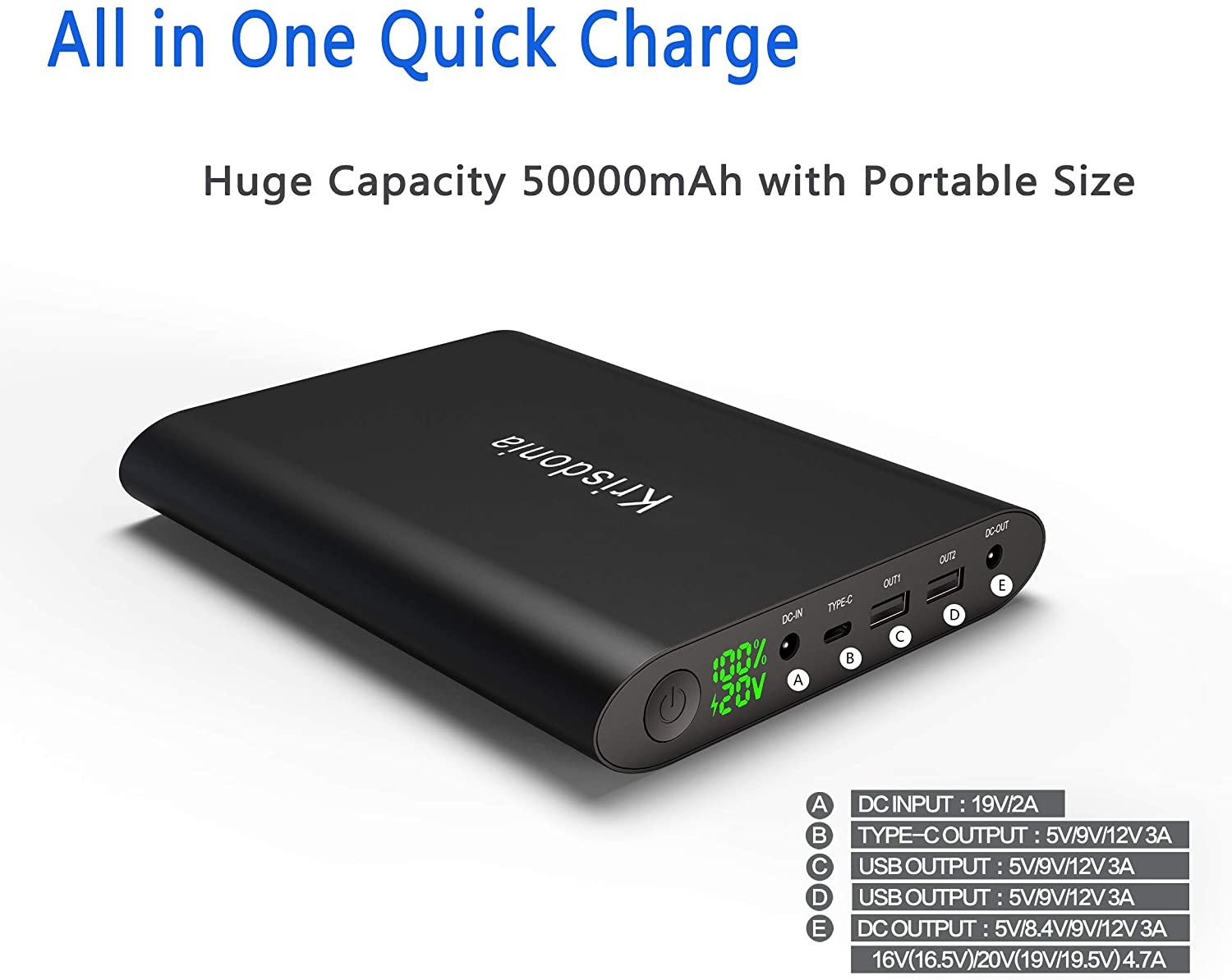 Charger for computer / Tablet / Ipad - Power Bank - External Lithium battery  for laptop / Ipad