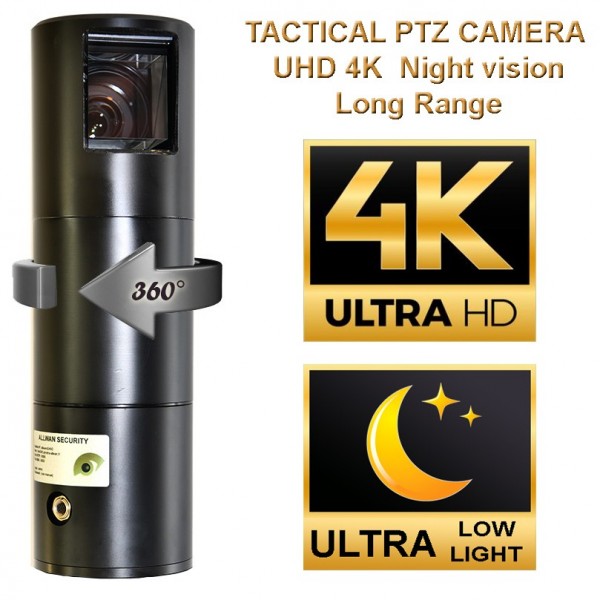 Camera tactique PTZ tactique 8K UHD Ultra Low light Night vision extérieur étanche