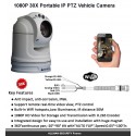 Portable Vehicule camera PTZ wifi Zoom 30X 1080p support magnetique vision nocturne
