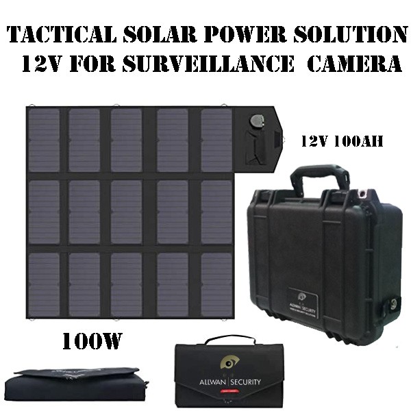 P3-100Li Panneau solaire pliable, transportable avec batterie pour alimentations tactiques solutions de video surveillance