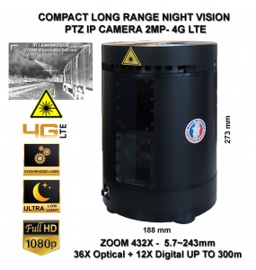 Ultra Long range PTZ camera 360X invisible Laser Illuminator IR 940 8MP 4K 