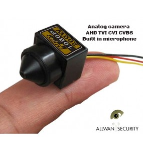 Mini analog camera HD 1080p 2MP Low Light 0.01 lux AHD TVI CVI CVBS buit in microphone 17 x 17 mm 