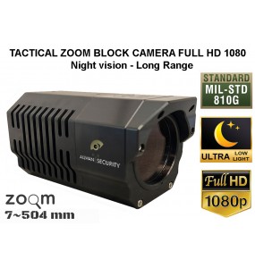 Tactical zoom camera Ultra Low Light 2MP 72X 7~504mm night vision Midle range