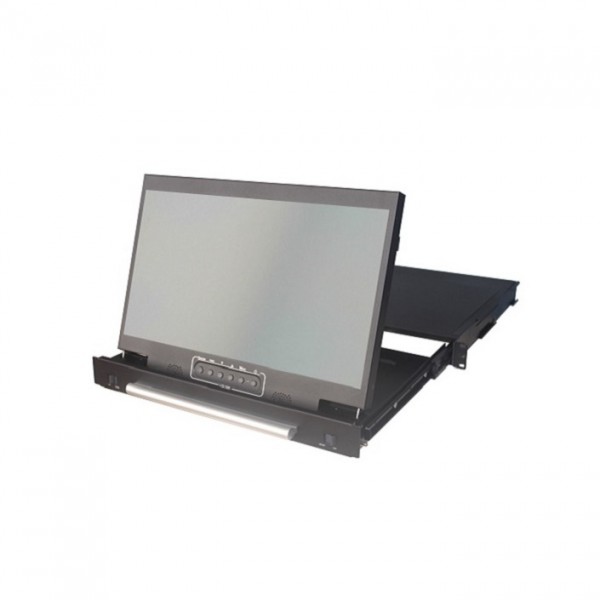 Tiroir de moniteur LCD déployable pour baie serveur 1U 19" renforcé chocs vibrations