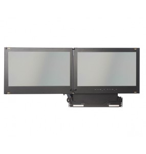 Rack-mounted dual or triple screen industrial display monitor