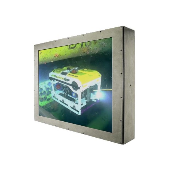 Ecran 22" étanche IP Durci surveillance Moniteur Inox 6 faces marine industrie offshore agro
