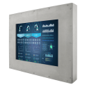 Small waterproof stainless steel screen for display in frequently washed areas, resistant to aggressive and corrosive products, 