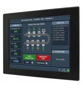 Moniteur 19 pouces intégrable vision plein soleil et étanche IP65 / IP66