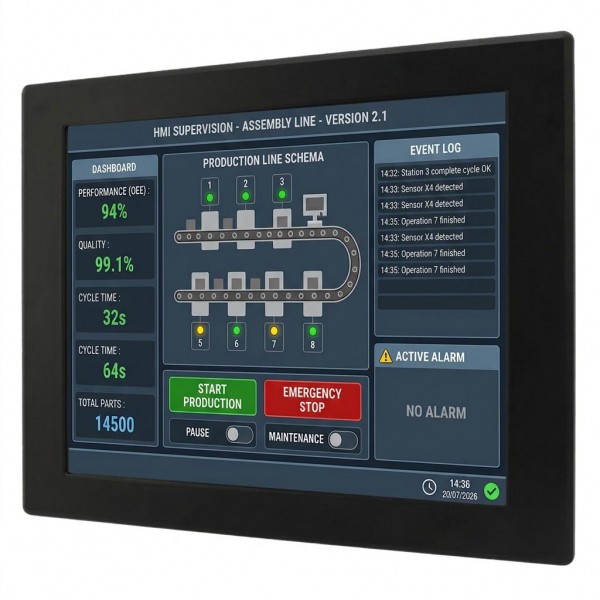 19-inch sunlight readable flush mount screen IP65 / IP66 waterproof