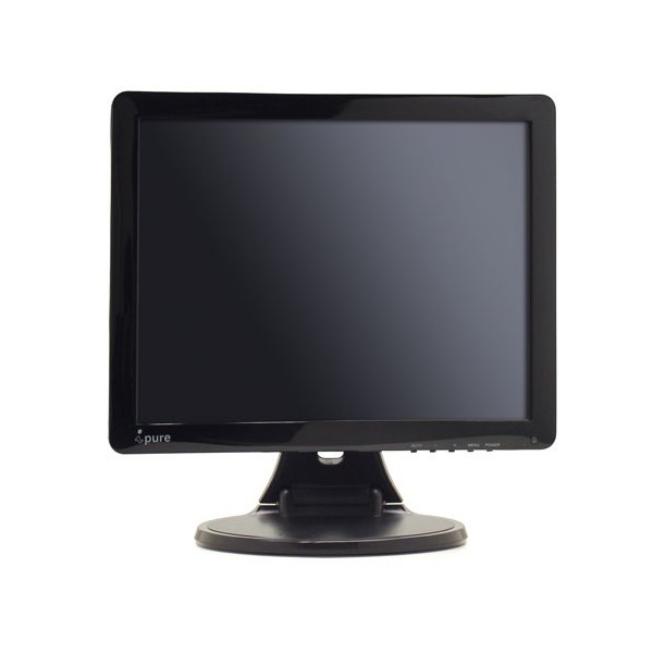 Ipure Ecran LCD 15" Moniteur videosurveillance dalle de verre HDMI