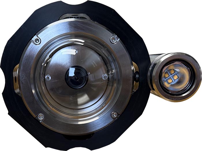 Camera sous marine ip réseau avec éclairage intégré grand angle immersion 500m